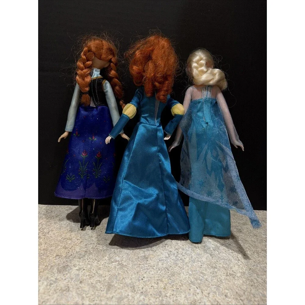 Disney Princess Doll Lot of 3 - Merida, Anna, Elsa 12”Fashion Dolls Frozen Brave